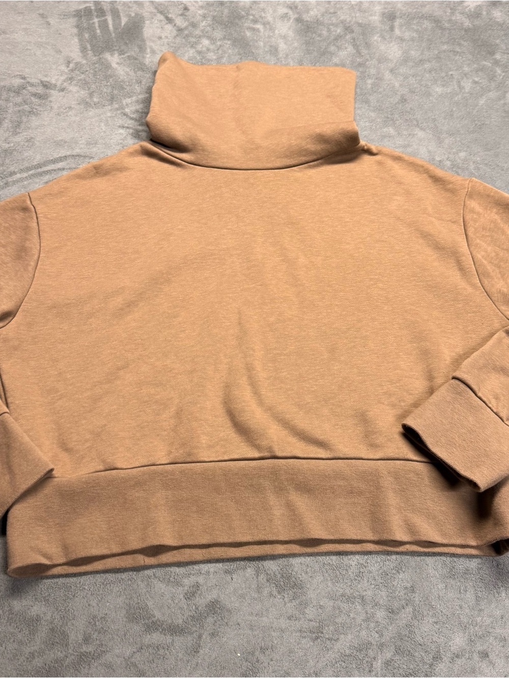 Zara Camel Cropped Turleneck Sweatshirt - M